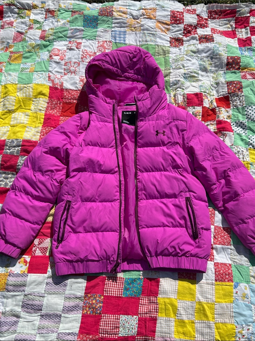 Under Armour Girls' Bright Magenta Hooded Puffer Jacket